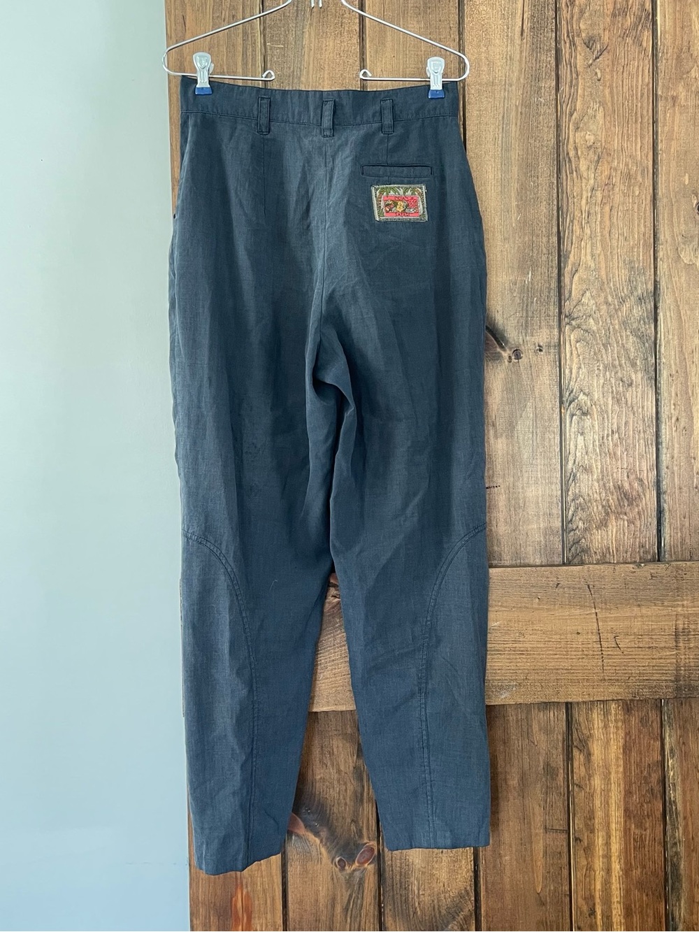 Vintage 1990's Catalina Cotton Safari Tropical Patch Barrel Taper Pants 4 Small - Picture 2 of 13